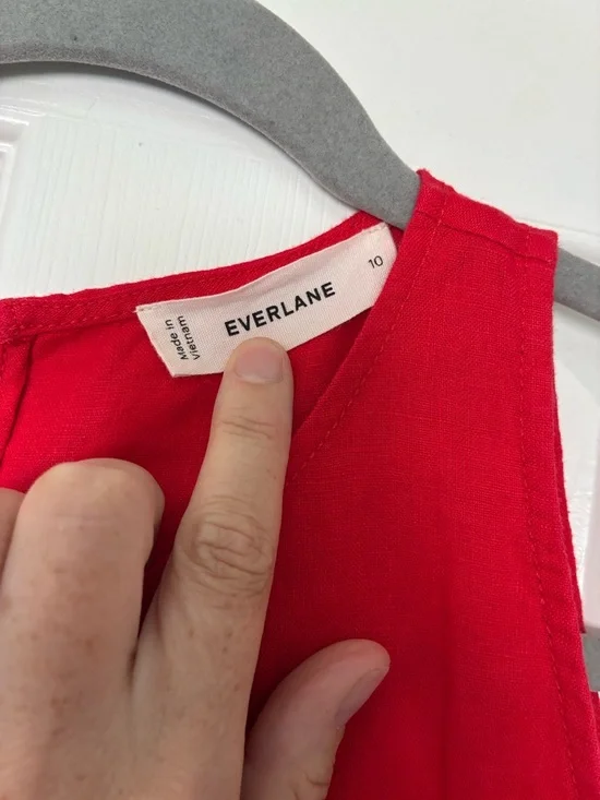 Everlane red linen top- NWOT - Picture 4 of 8